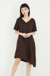 Reversible Asymmetrical Brown Dress